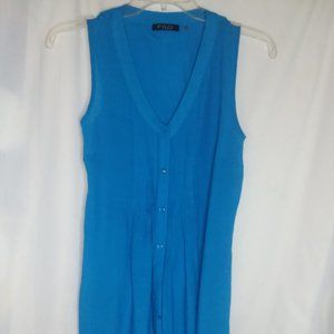 Fylo Pleated Front Aqua Blouse Women's S/P